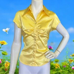 Elegant Yellow Satin Blouse
